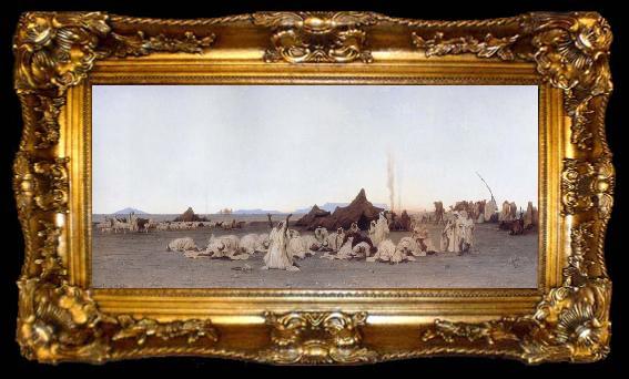 framed  Gustave Guillaumet Evening Prayer in the Sahara, ta009-2
